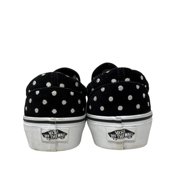 Classic Slip-On Suede  Polka Dot  Sneakers By Vans In Black & White, Size: 9.5 Hot on Sale