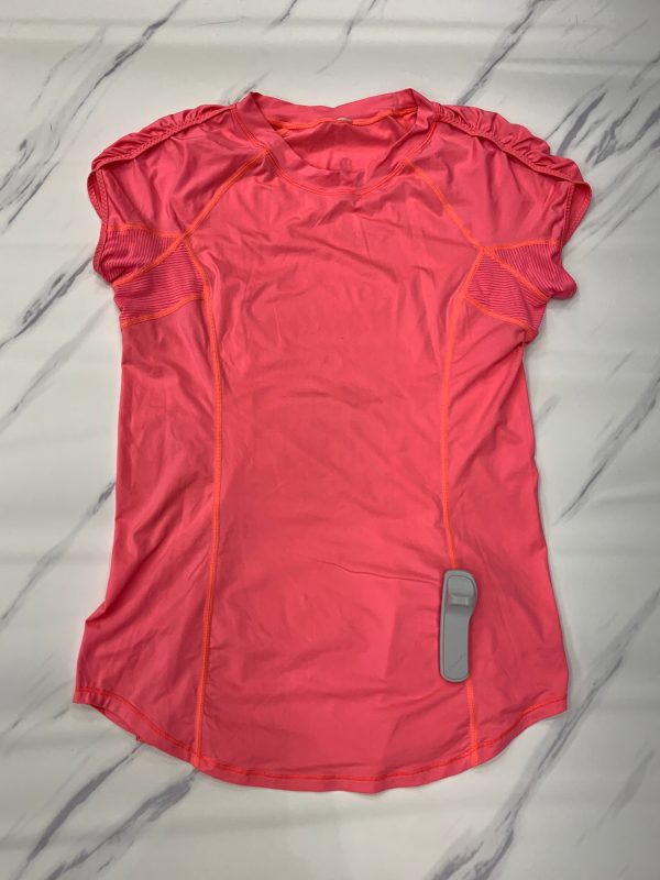 Athletic Top Short Sleeve By Lululemon In Orange, Size: 6 For Sale