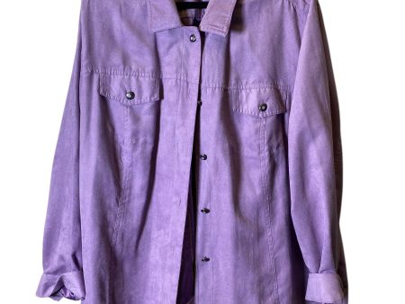 Blouse Long Sleeve By Liz And Me In Purple, Size: 3x Fashion