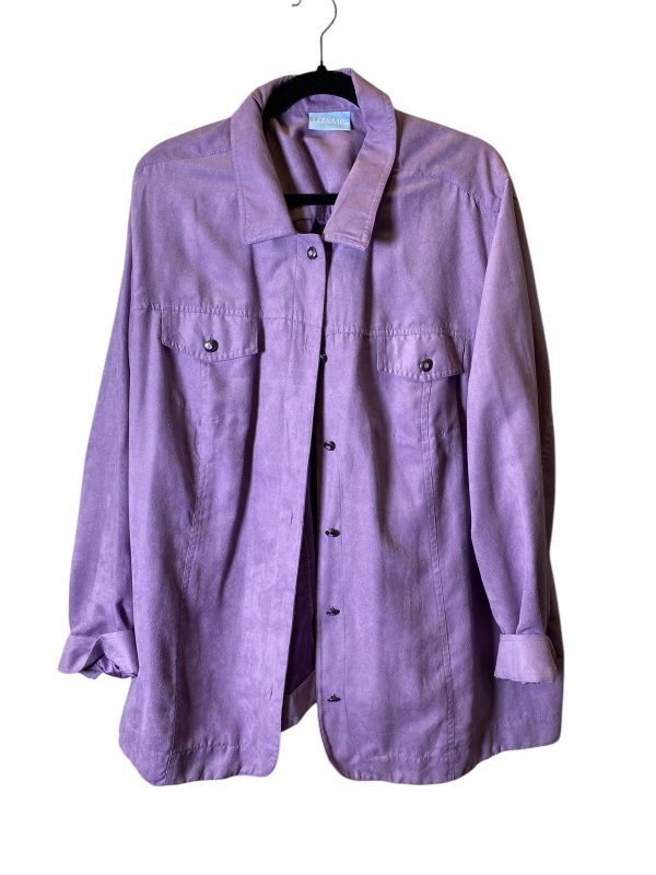 Blouse Long Sleeve By Liz And Me In Purple, Size: 3x Fashion