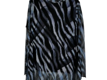 Tunic Long Sleeve By Clothes Mentor In Black Blue, Size: M For Discount