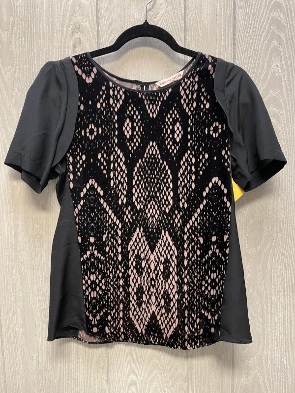 Blouse Short Sleeve By Rebecca Taylor In Black & Pink, Size: Xs Cheap