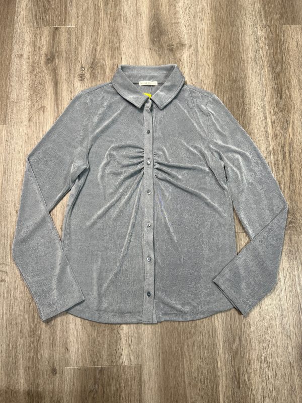 Blouse Long Sleeve By BECOOL In Grey, Size: L Online now