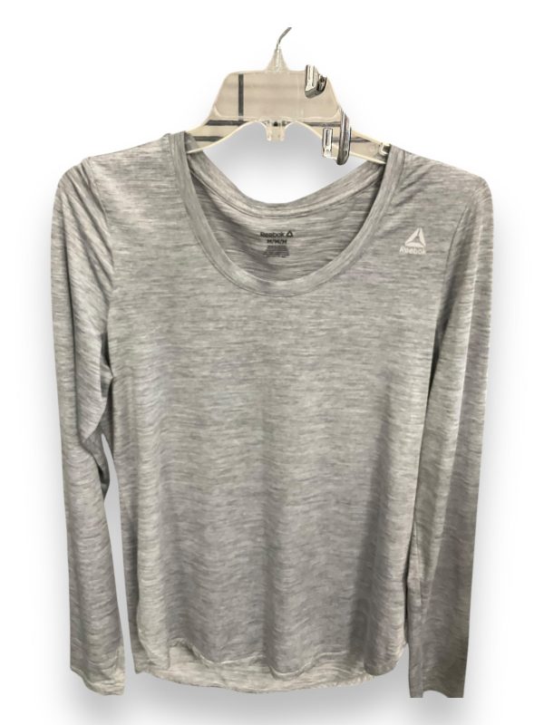 Athletic Top Long Sleeve Crewneck By Reebok In Grey, Size: M Online now