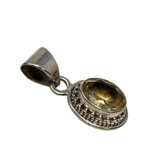 Citrine & Sterling Silver Pendant By Unknown Brand Online