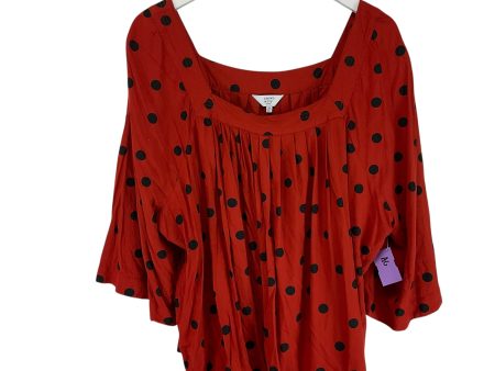 Top Long Sleeve Basic By Crown And Ivy In Polkadot Pattern, Size: 3x For Cheap