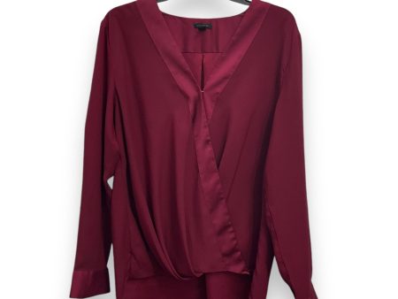 Blouse Long Sleeve By Ann Taylor In Red, Size: L Fashion