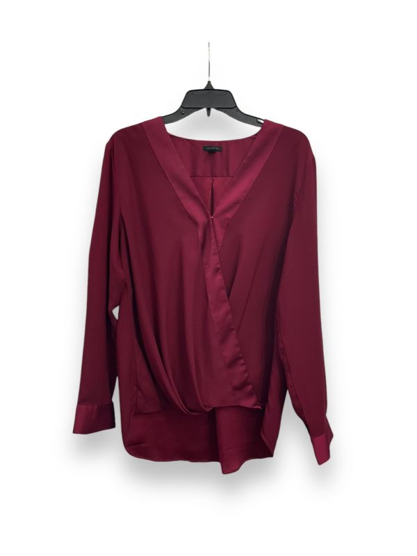 Blouse Long Sleeve By Ann Taylor In Red, Size: L Fashion