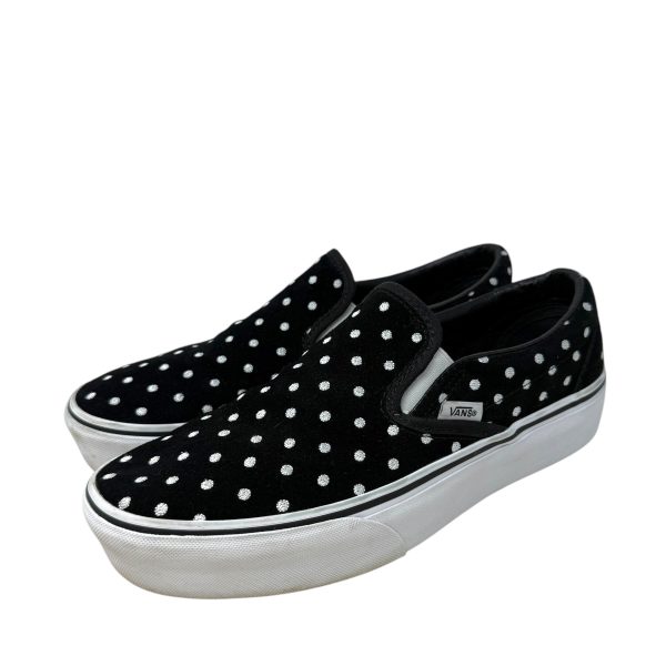 Classic Slip-On Suede  Polka Dot  Sneakers By Vans In Black & White, Size: 9.5 Hot on Sale