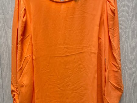 Blouse Long Sleeve By Dkny In Orange, Size: M Fashion