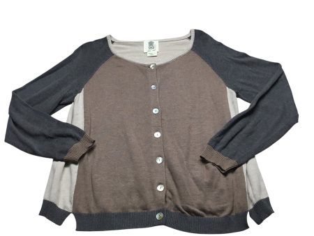 Cardigan By Clothes Mentor In Grey & Tan, Size: L For Sale