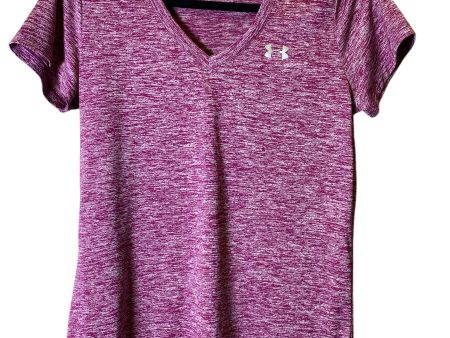 Athletic Top Short Sleeve By Under Armour In Purple, Size: M Discount