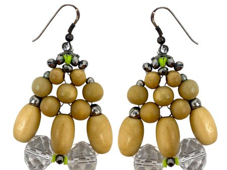 Wood Bead Earrings Dangle drop By Unbranded on Sale