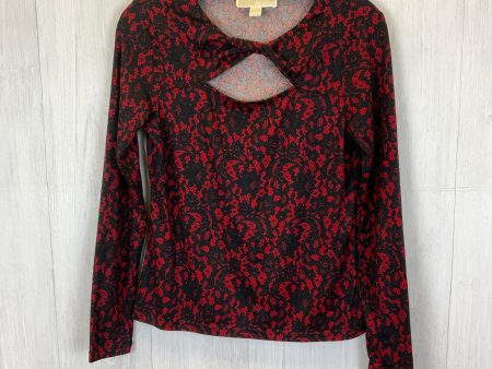 Top 3 4 Sleeve Basic By Michael By Michael Kors In Black & Red, Size: Xs Online Hot Sale