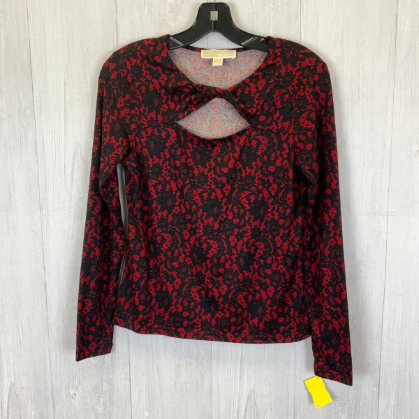 Top 3 4 Sleeve Basic By Michael By Michael Kors In Black & Red, Size: Xs Online Hot Sale