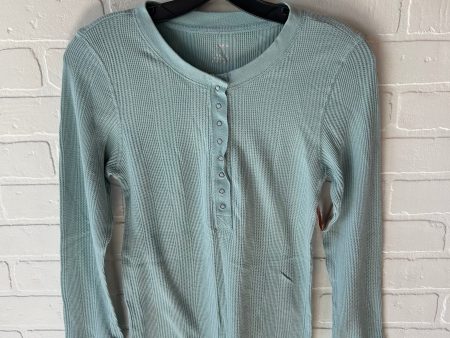 Top Long Sleeve Basic By Aerie In Aquamarine, Size: M Hot on Sale