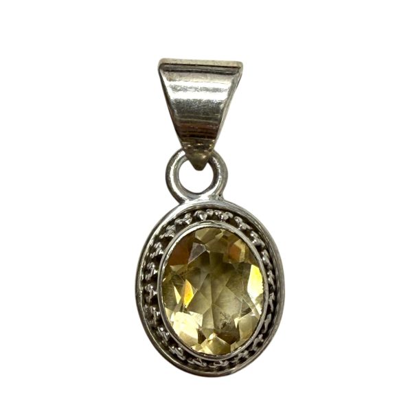 Citrine & Sterling Silver Pendant By Unknown Brand Online