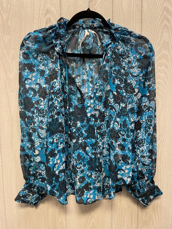 Blouse Long Sleeve By Anthropologie In Blue, Size: S Online Sale