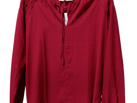 Blouse Long Sleeve By Loft In Red, Size: Xs Sale