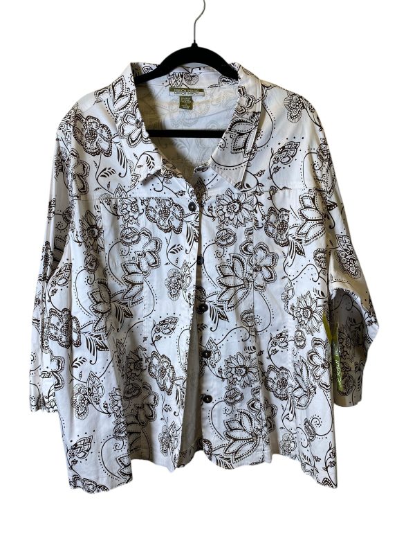 Blouse Long Sleeve By Cmc In Floral Print, Size: 3x For Discount