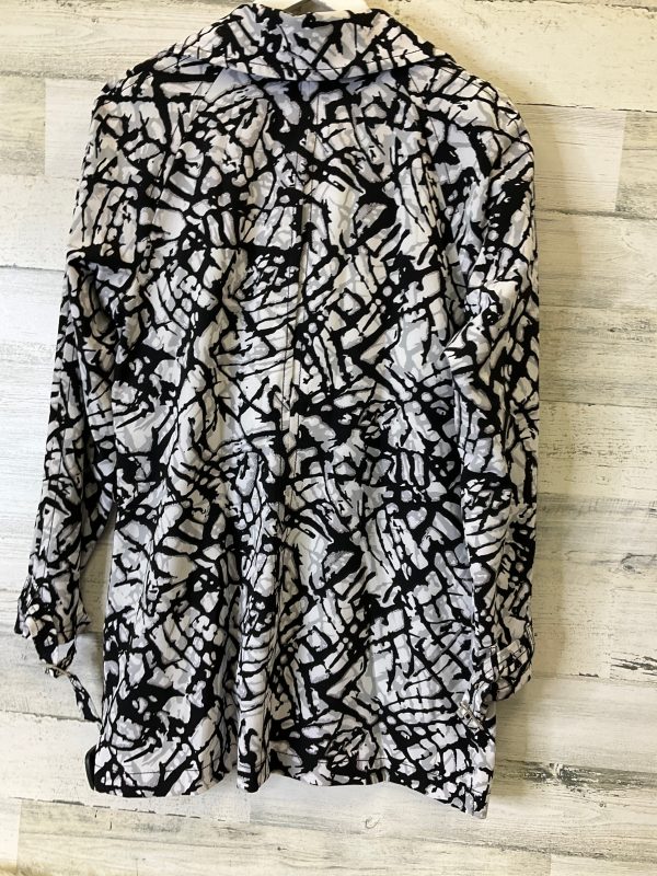 Coat Raincoat By Chicos In Black & White, Size: Xs Online