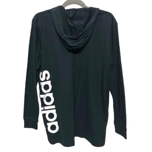 Athletic Top Long Sleeve Hoodie By Adidas In Black, Size: Xl Online Sale