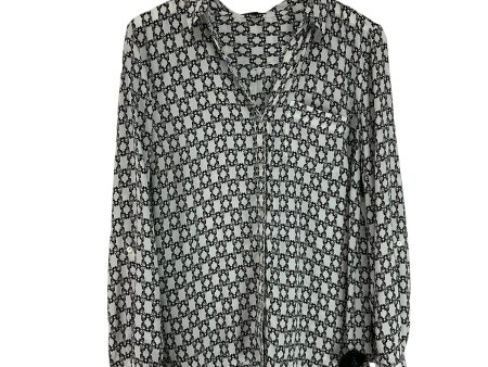 Blouse Long Sleeve By Clothes Mentor In Black & White, Size: Xl Online Sale