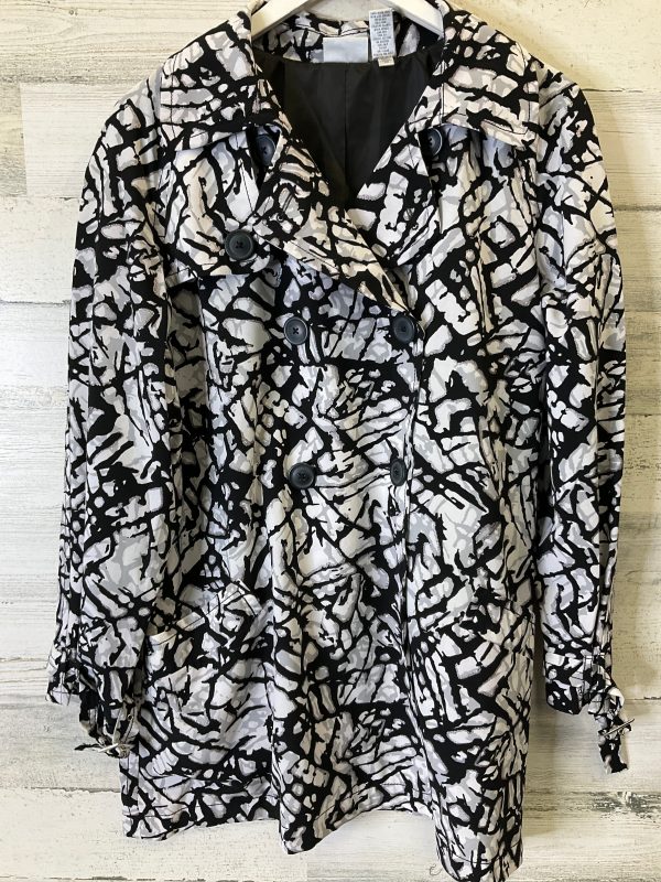 Coat Raincoat By Chicos In Black & White, Size: Xs Online