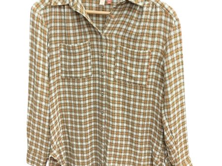 Blouse Long Sleeve By Pilcro In Plaid Pattern, Size: Xxs Online Sale