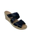 A-Leigh Crisscross Wedge Sandals By Crocs In Blue, Size: 8 For Discount