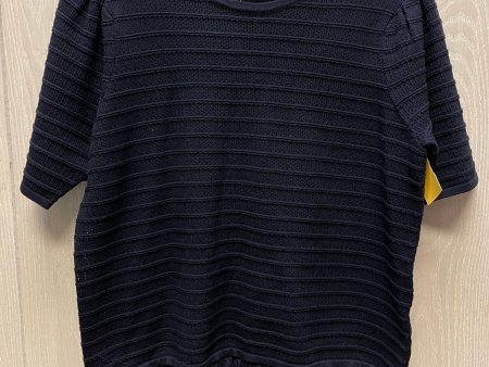 Sweater Short Sleeve By Adrianna Papell In Navy, Size: L Online Hot Sale