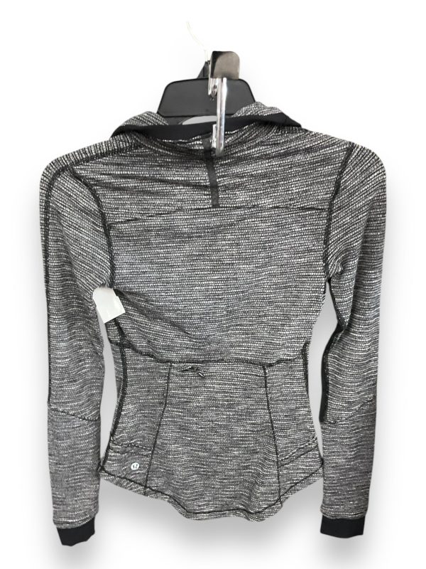 Athletic Top Long Sleeve Collar By Lululemon In Black & Grey, Size: Xs Discount