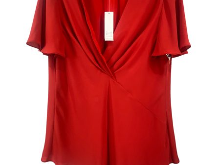 Blouse Short Sleeve By White House Black Market In Red, Size: 10 Fashion