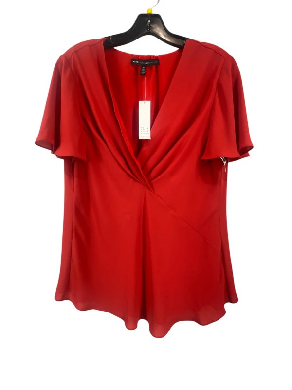 Blouse Short Sleeve By White House Black Market In Red, Size: 10 Fashion