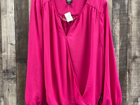 Blouse Long Sleeve By International Concepts In Pink, Size: 2x Cheap