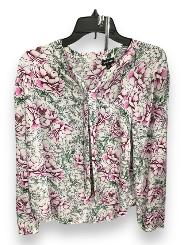 Blouse Long Sleeve By Torrid In Floral Print, Size: Xl Fashion