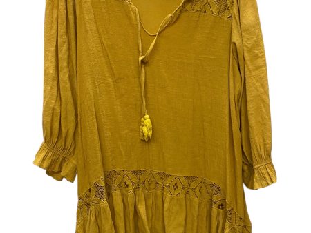 Tunic Long Sleeve By Cato In Yellow, Size: 1x Cheap